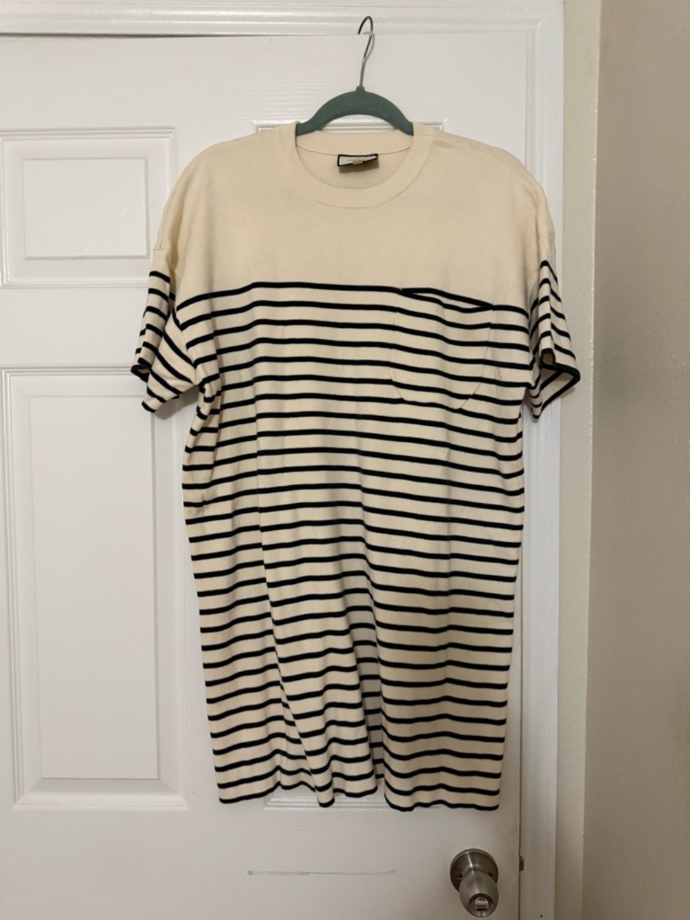 Tuckernuck Navy Knit Striped Frenchie Dress Mini Short Sleeve
